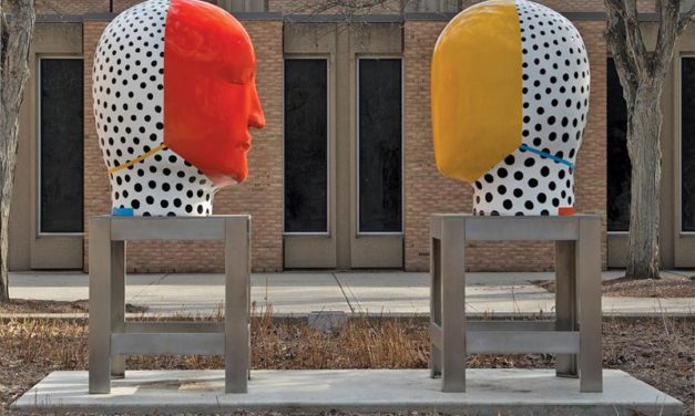Sculpted Heads on North Campus