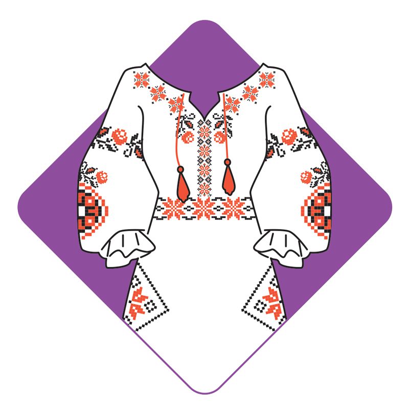 Illustration of a patterned white dress