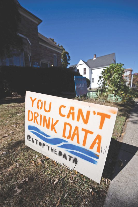 Yard side reading "You Can't Drink Data."