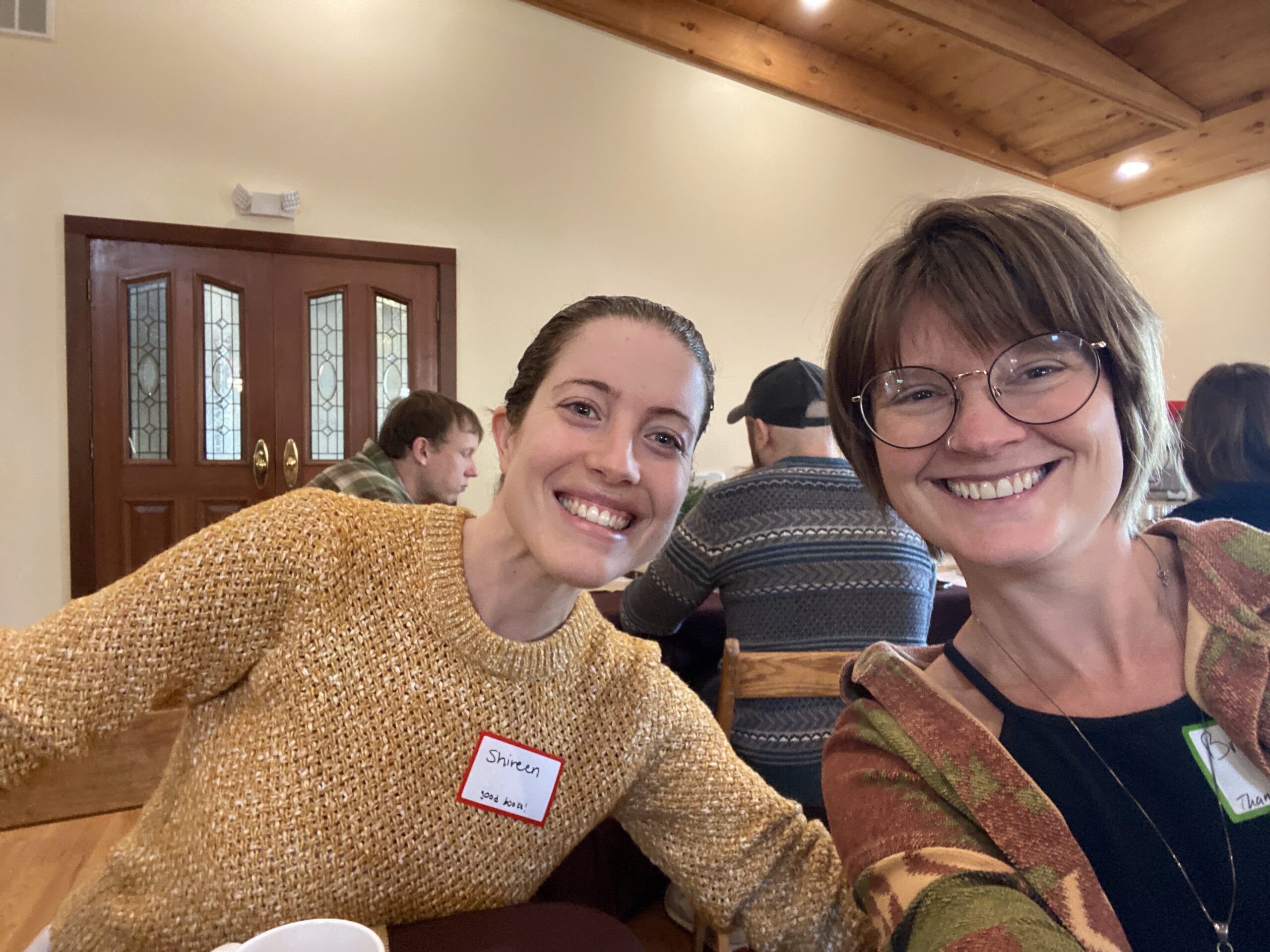 a selfie of two women