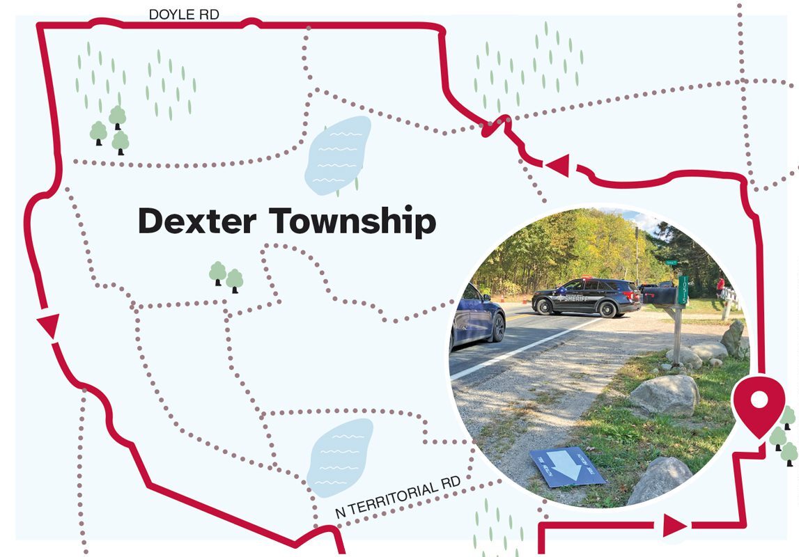 A map of the bicycle route