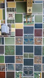 Close up of tile mural