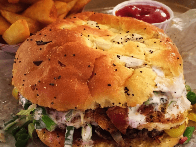 photo of a hamburger