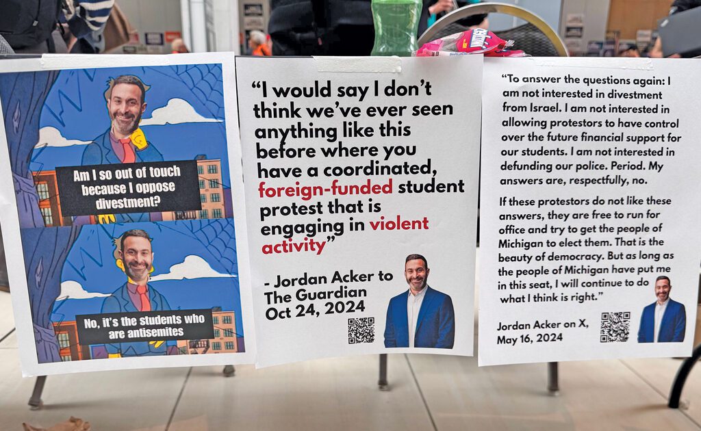 Truce in Gaza, Conflicts in Ann Arbor