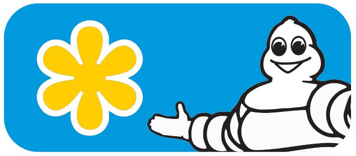 Illustration of the Michelin Man with a Michelin star