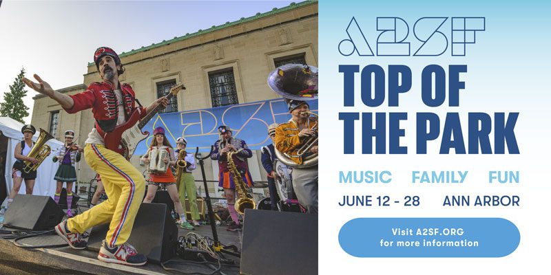 advertisement for a2sf top of the park june 12 until 18 a2sf.org