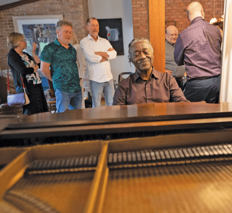 man playing piano