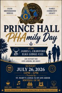 Image giving the details of the Prince Hall PHAmily Day celebration