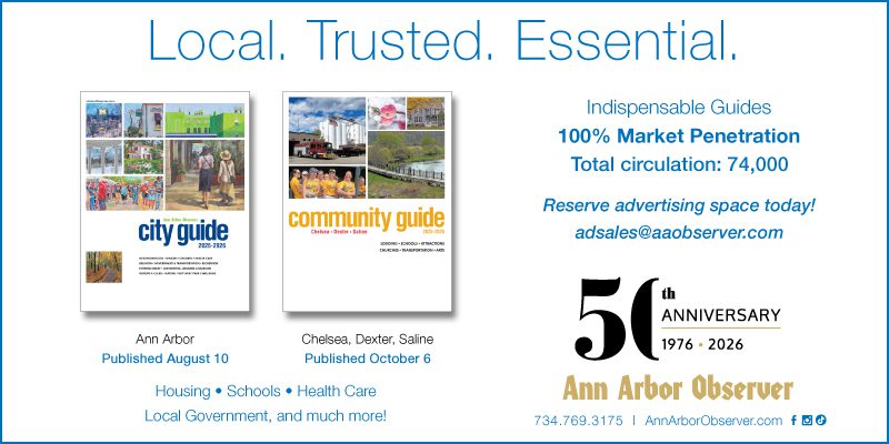 advertisement for city guide and community guide