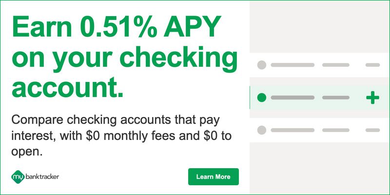 advertisement for mybanktrader about earning 0.51 APY on checking